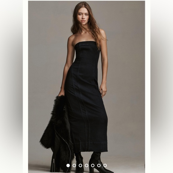 Anthropologie strapless denim midi - Picture 6 of 10